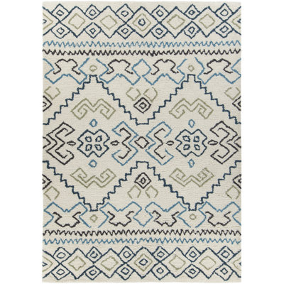 Arcon Wool Southwestern Area Rug in Cream