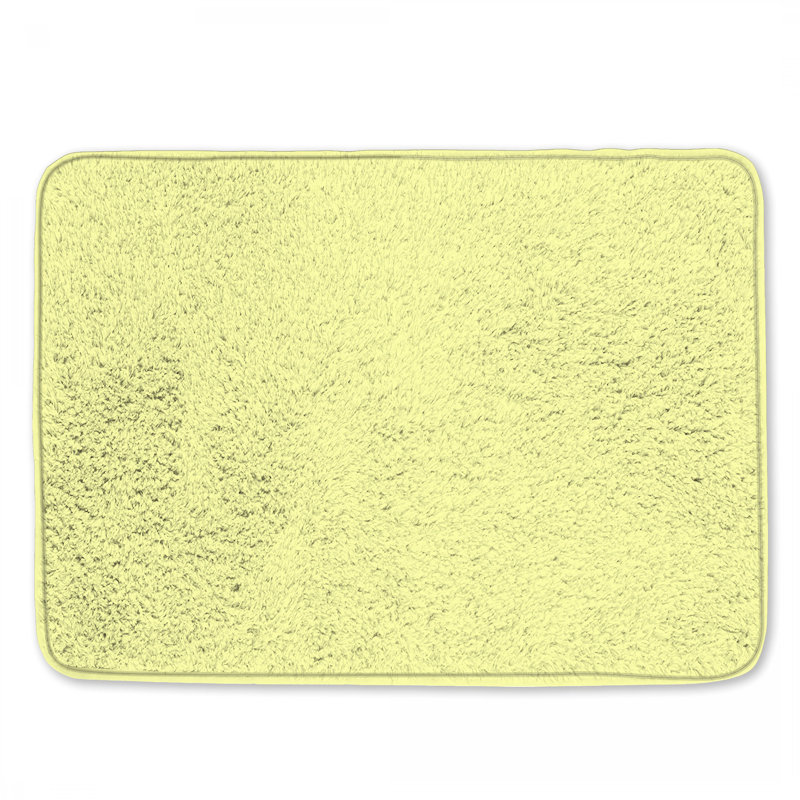 Tapis de bain solide jaune clair, L 24 po x L 17 po