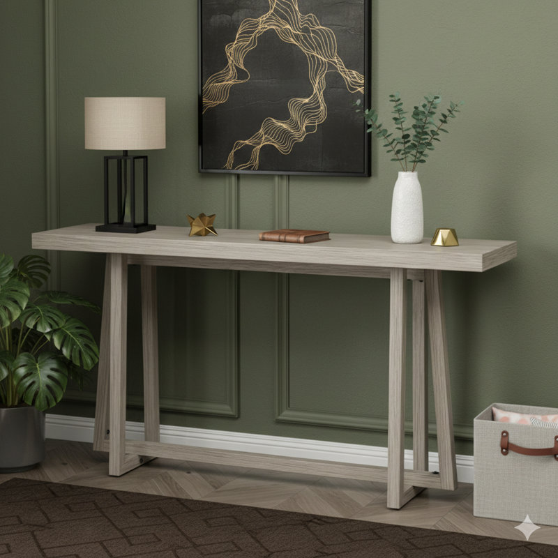 59.84-Inch Console, Sleek Rectangular Entry Table, Durable Outdoor Patio Table, Sturdy Hall Or Sofa Table For Entrance, Corridor, Living Room, Bedroom, And Patio, In Grey