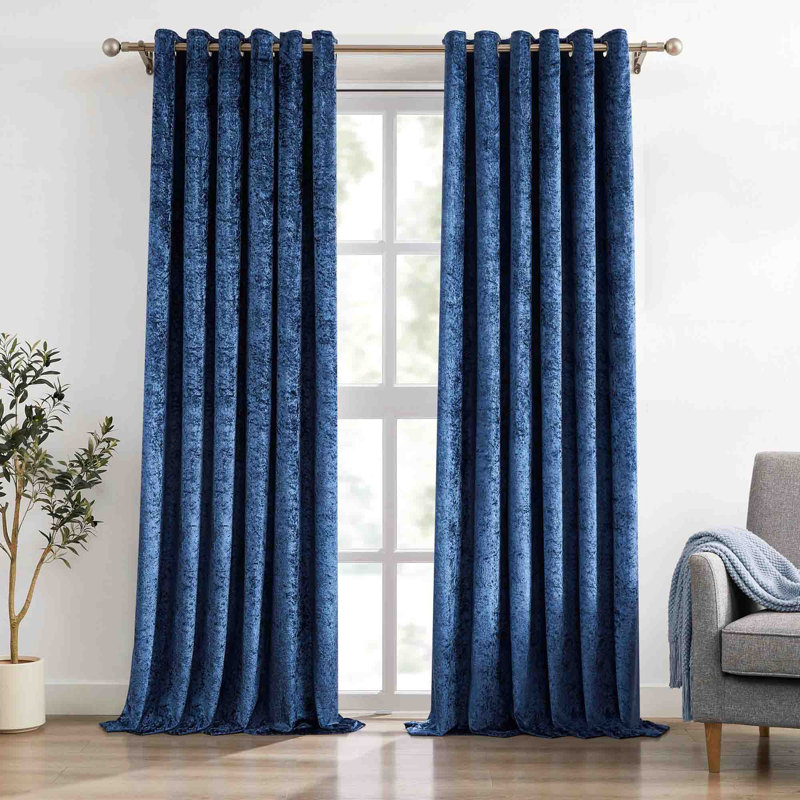 Velvet Blackout Curtain Pair (Set of 2), Navy