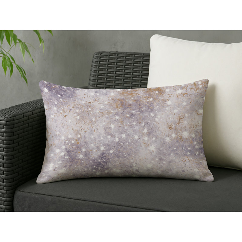 Coussin décoratif intérieur / extérieur gris Modern Modern, Rectangle H 18 po x l 25 po, Beige abstrait 9