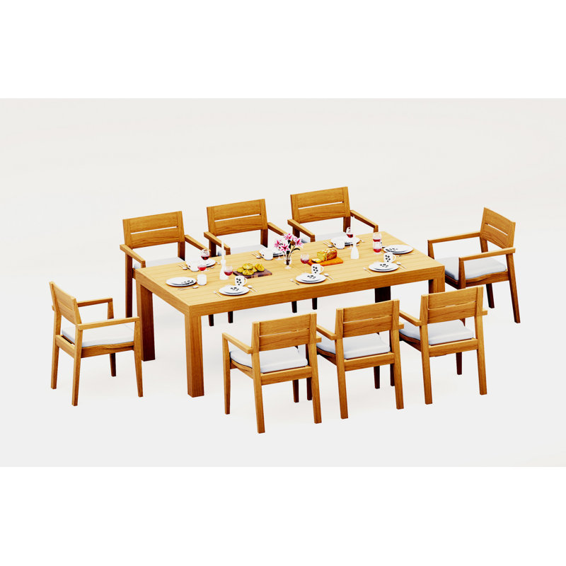 Ensemble repas d'extérieur rectangulaire Vellore, 8