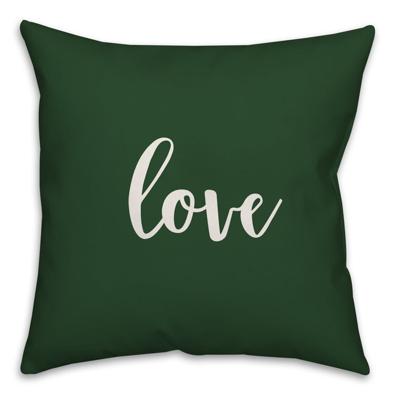  Coussin Love, Vert foncé, Housse de coussin