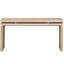 Console double à double planche de suspension naturelle antique de 60 po, pieds et tablettes en bois massif, idéal pour les panneaux à cadre rétro, salon convenable
