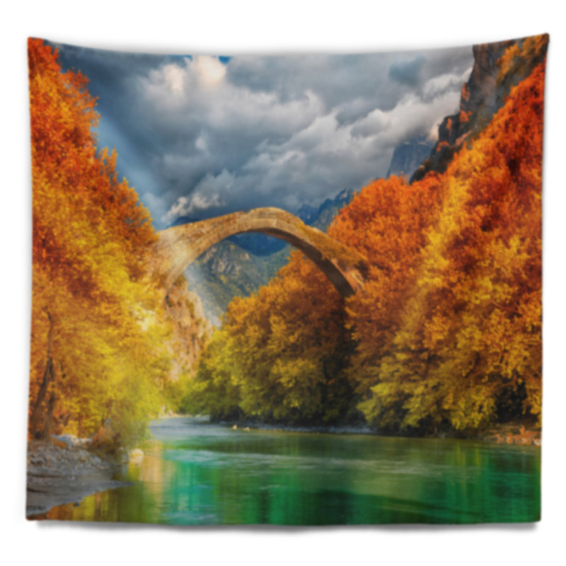 Photographie tapisserie du pont de konitsa, H 68 po x l 80 po