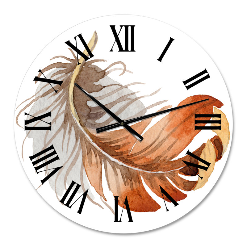 Horloge murale bohème et éclectique orange, Petit