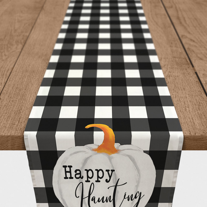 Chemin de table happy haunting buffalo check Shropshire, L 90 po x l 16 po