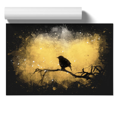 Bird at Sunset Paint Splash - Frameless Print