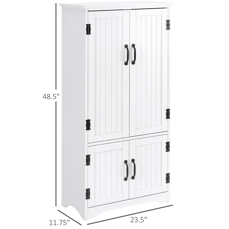 48.5" Laundry Room Storage Cabinet, White - Organize Your With Removable & Adjustable Shelving For Efficiency Style Cabinet Pantry Organizing Kitchen Essentials