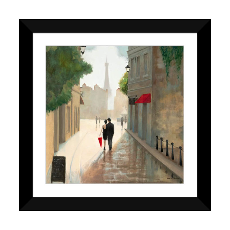 «Paris Romance I», reproduction d'art sur toile, Toile tendue, Blanc, H 16 po x l 16 po x P 1 po