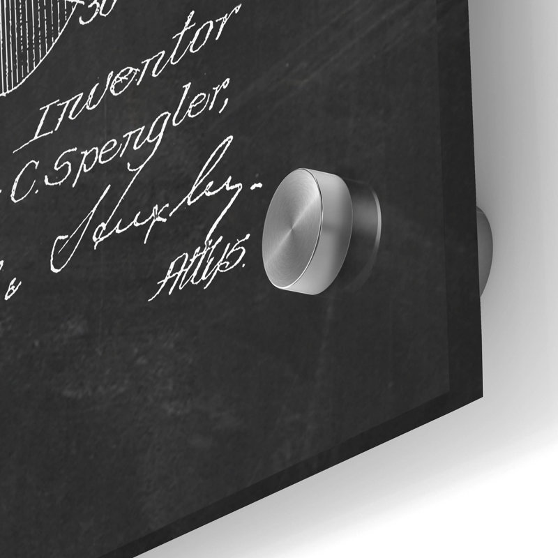 «Pencil Sharpener Blueprint Vernis Chalkboard», art mural en verre acrylique, H 36 po x l 24 po x P 0,2 po