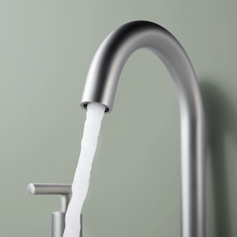 Forious® Ultra Widespread Faucet 2-Handle Bathroom Faucet With Drain Assembly, Brushed Nickel