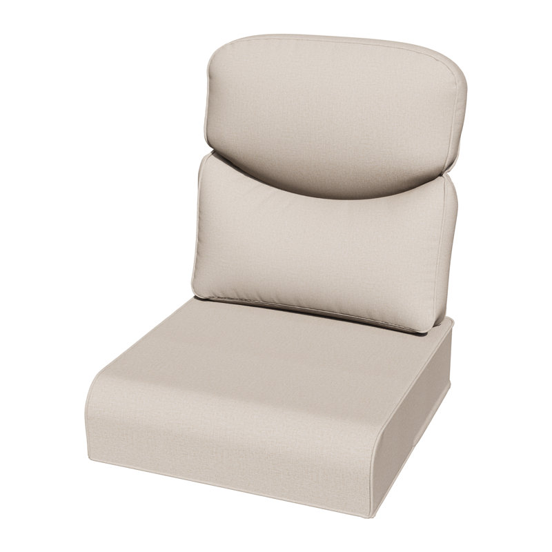 Outdoor Seat & Back Cushion Set, Olefin Fabric Anti-UV Replacement Cushions for Patio Furniture, Available in Beige and Blue