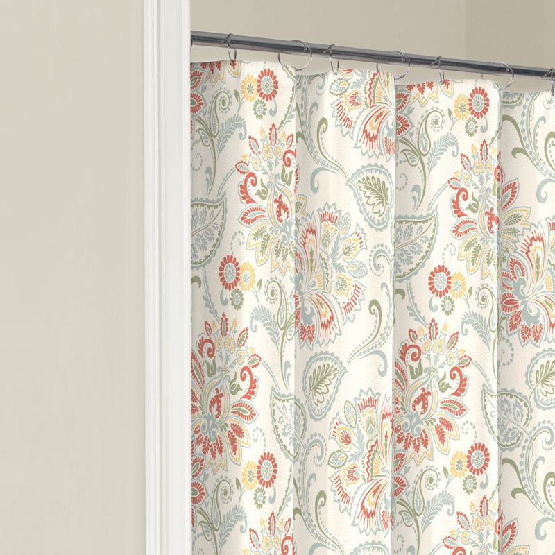 Rideau de douche simple en coton Unruh, Multicolore