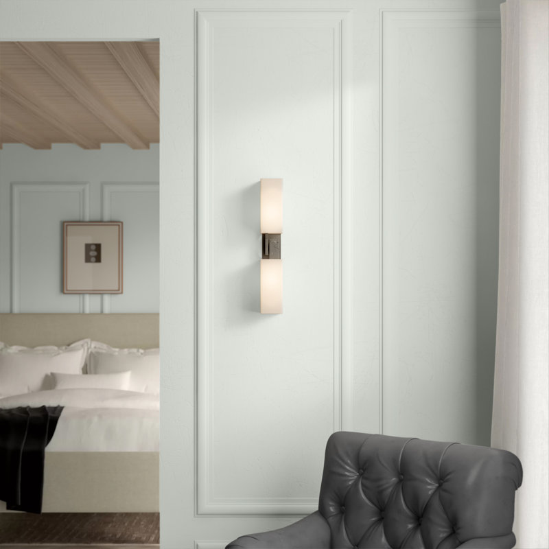 Ondrian 2 Light Sconce, Vintage Platinum