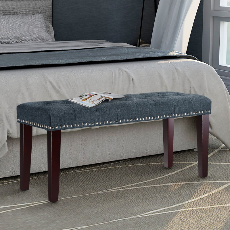 Banc rembourré de 38 po, Bleu marine
