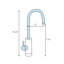 Robinet de cuisine à double jet à double arc Empressa - nickel poli-34379661