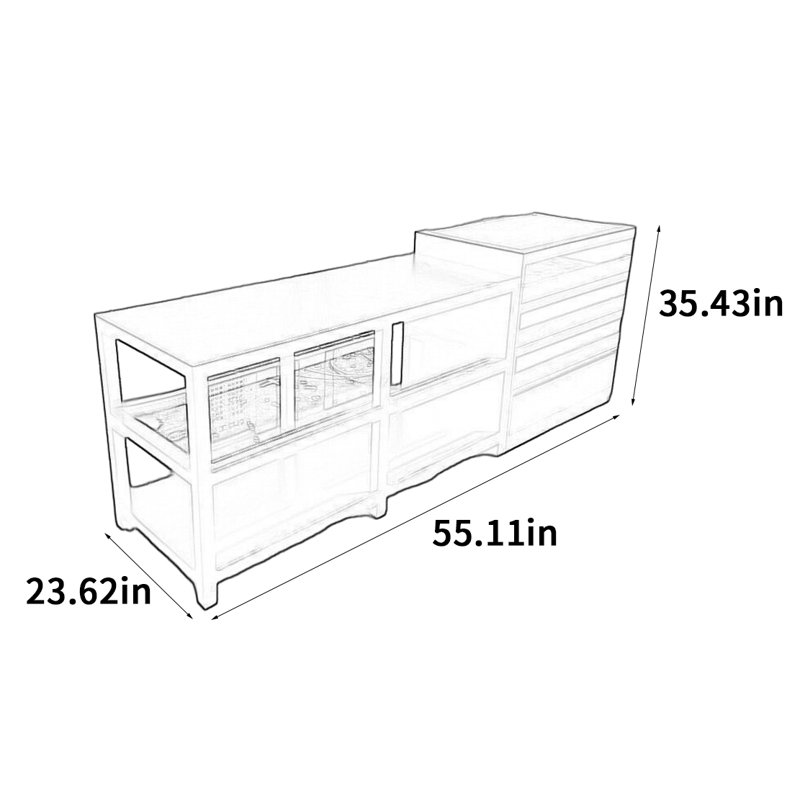 Armoire pour îlot central Creative Creative, H 35,43 po x l 55,11 po x P 23,62 po