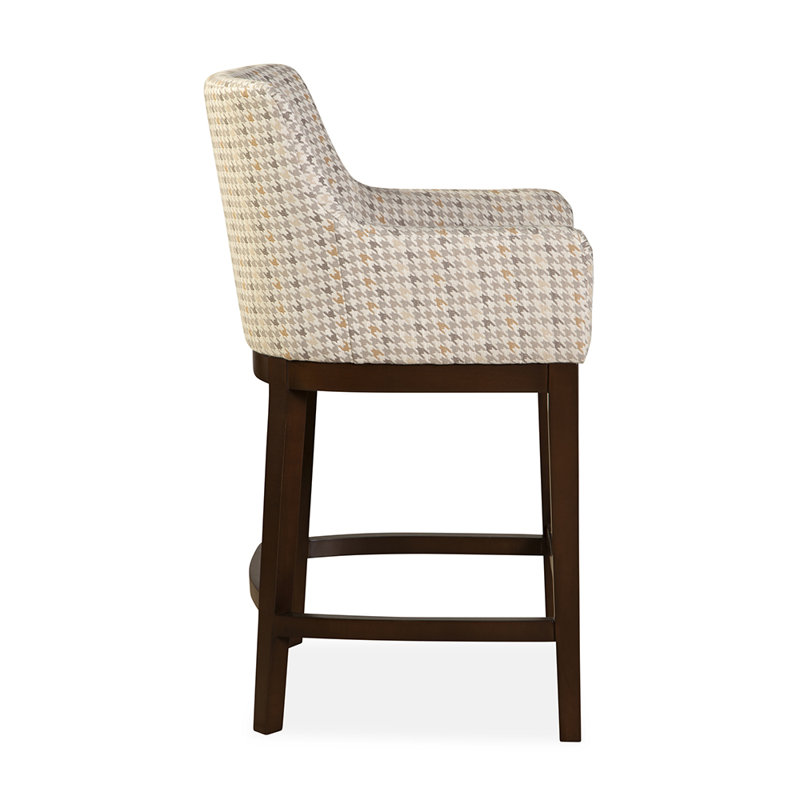 Upholstered Bar Stool with Solid Wood Frame, Ashton