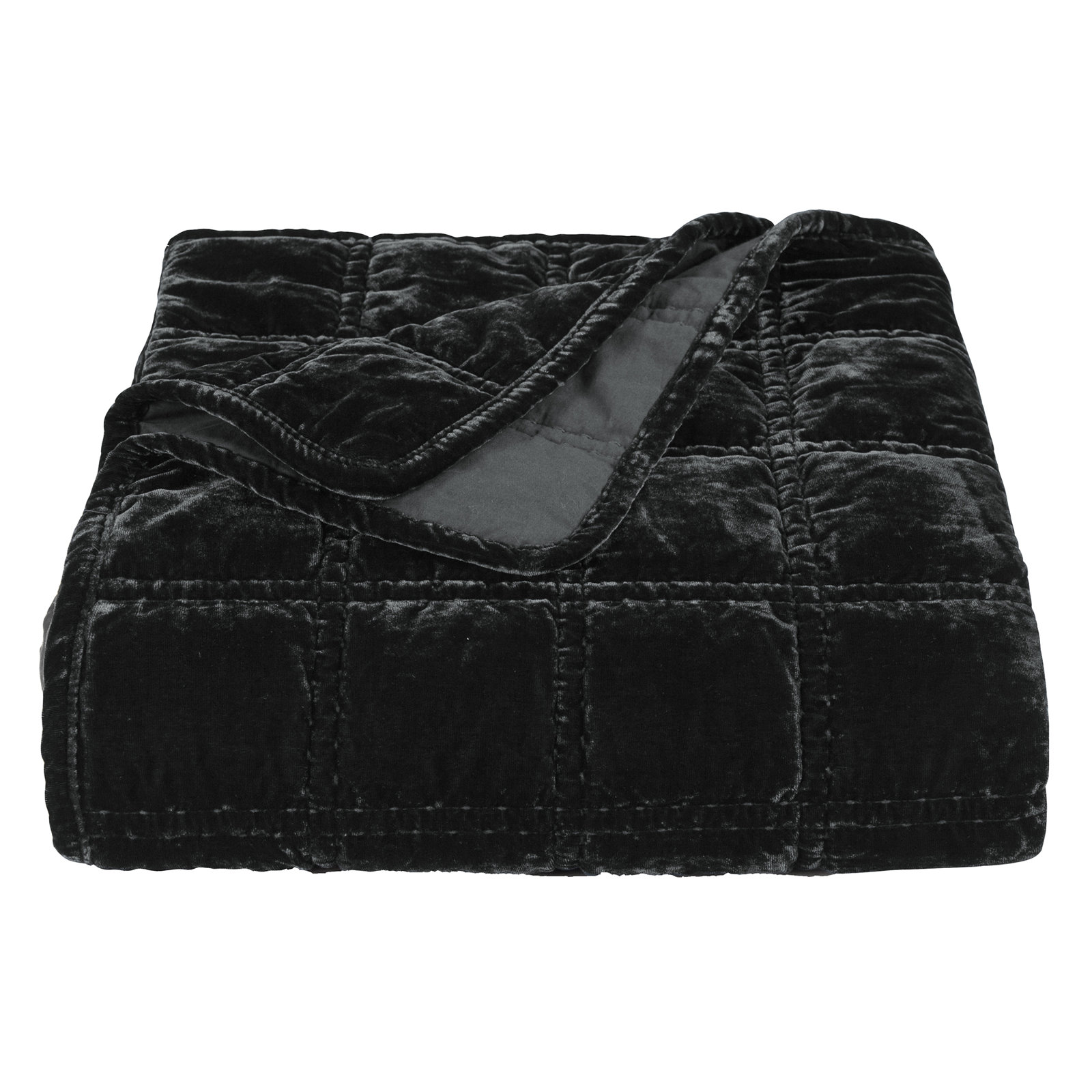 Stella Velvet Throw Blanket, Black