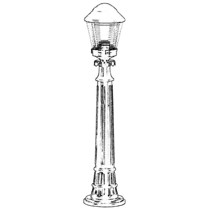 Lampadaire noir câblé à 1 lumière H 33 po (double)