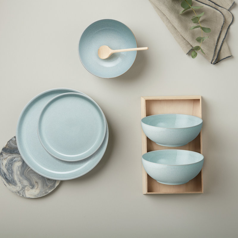 Denby Elements Medium Coupe Plates, Light Green
