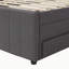 Lit plateforme tapissier simple avec lit gigogne et 3 tiroirs, tissu en lin, gris-1064112740