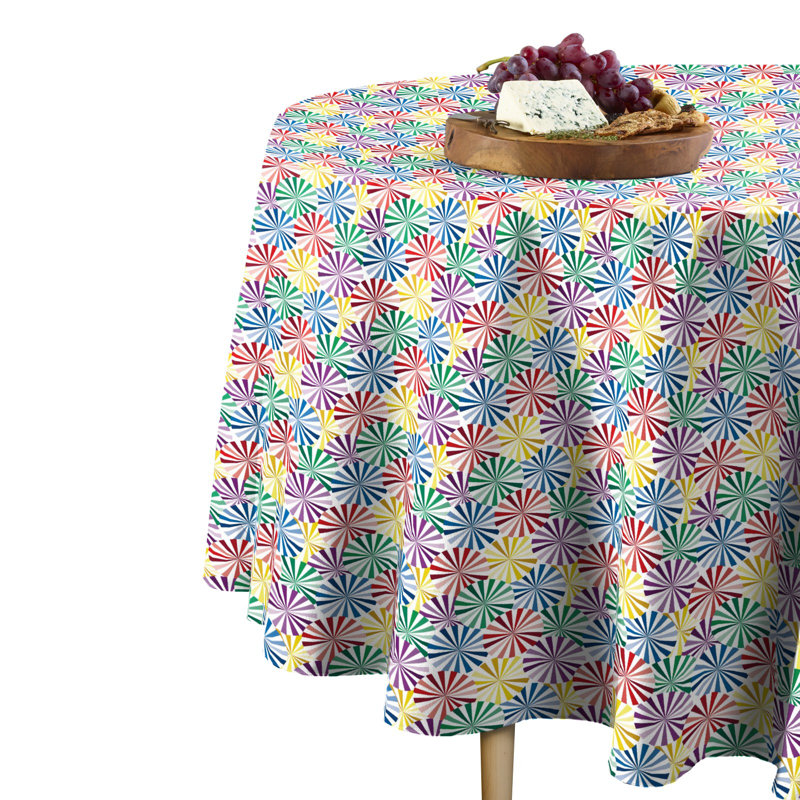 Rialta Geometric Round Tablecloth, 84" x 84"