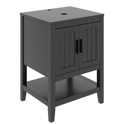Base de meuble-lavabo simple 24 po seulement, lavabo vasque non inclus, tablette ouverte