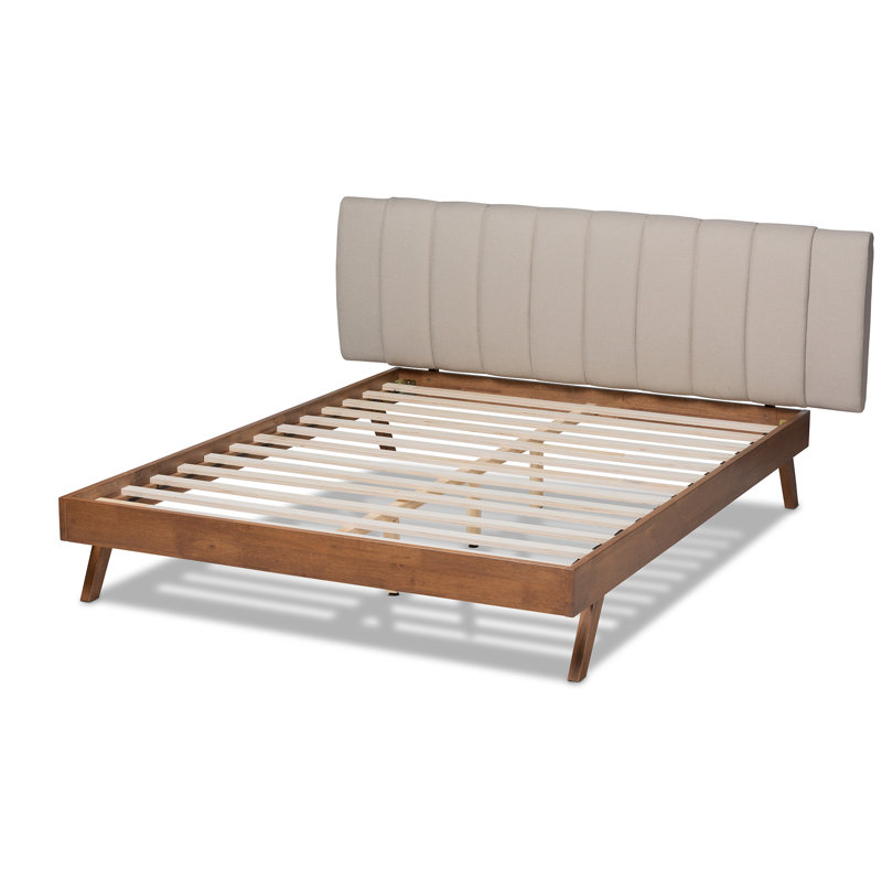 Lit plateforme tapissier Cirencester, Grand, Beige clair