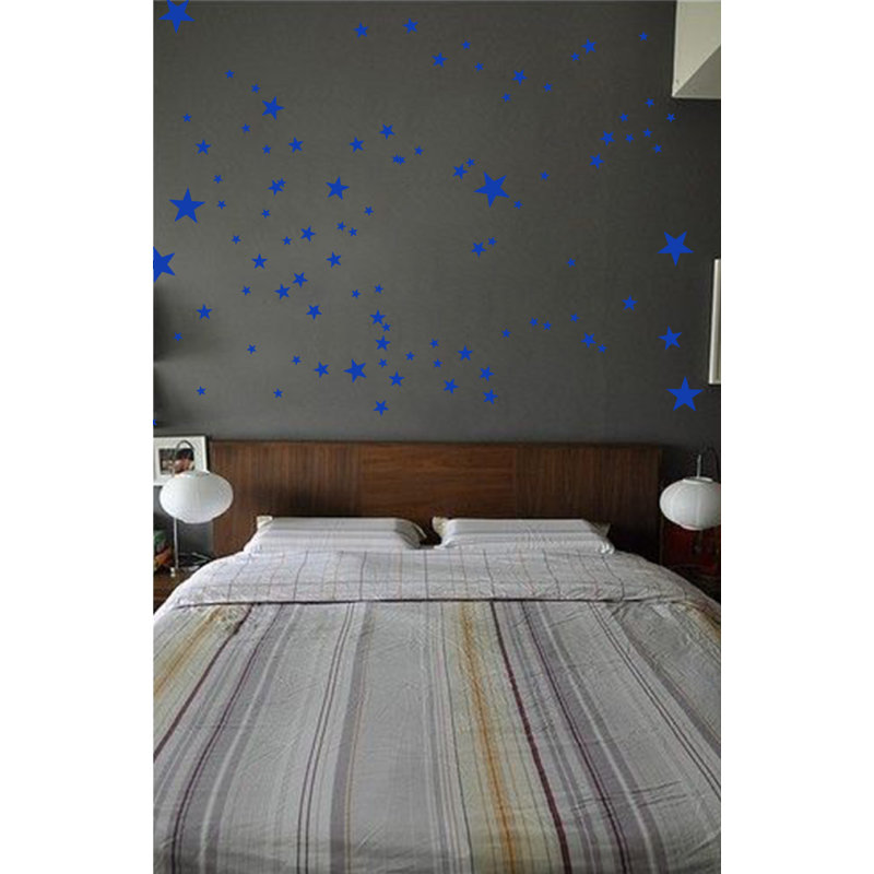 Adhésif décoratif étoiles, H 48 po x l 55 po x P 0,01 po, Bleu foncé