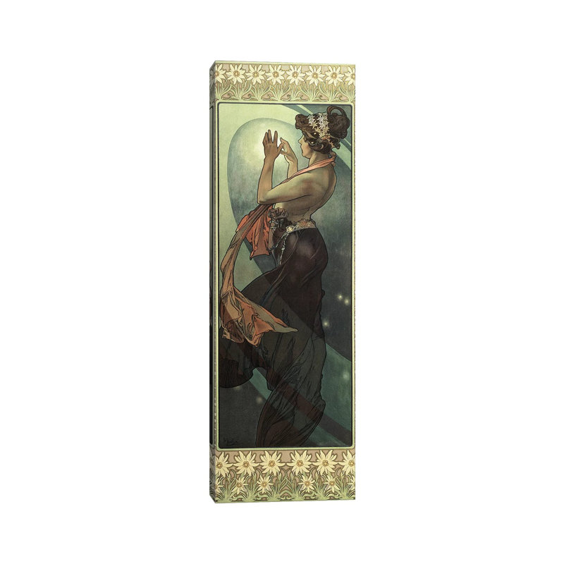 The Moon And The Stars: Pole Star, 1902 by Alphonse Mucha - Wrapped Canvas Panoramic Painting