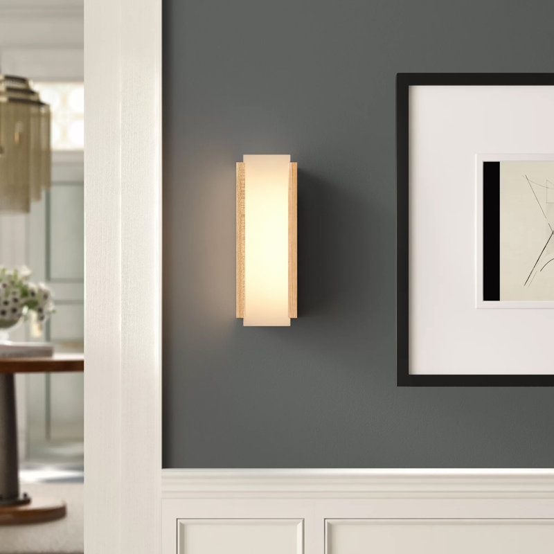 Capio 1 - Light LED Flush Mounted Sconce, Maple, 2700K (Warm) Bulb Temp., 120V, Long