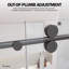 Porte de douche coulissante simple sans cadre Radiance 61"-66" L x 76" H, noir mat, verre dépoli à l'acide de 3/8".-134878833-136365901