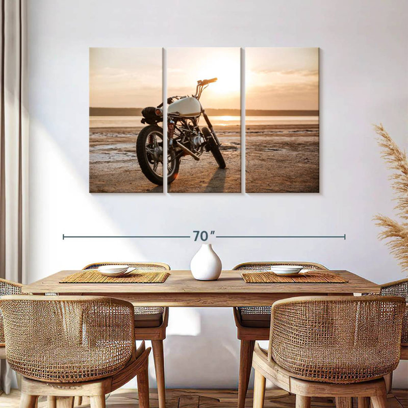 Mehar Beach Retro Motorcycle, 36" H x 57" W