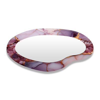 Miroir mural décoratif asymétrique moderne rose et doré Agate River IV