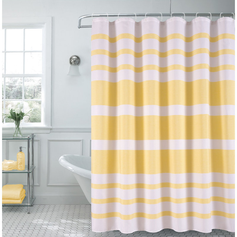 Drucker Striped Shower Curtain, Yellow
