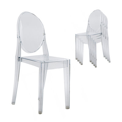 Stackable Acrylic Ghost Event Chairs – Set of 4