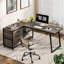 Bureau d'ordinateur profilé avec 3 tiroirs et tablettes de rangement, bureau d'angle réversible pour bureau à domicile-357821471-398606905