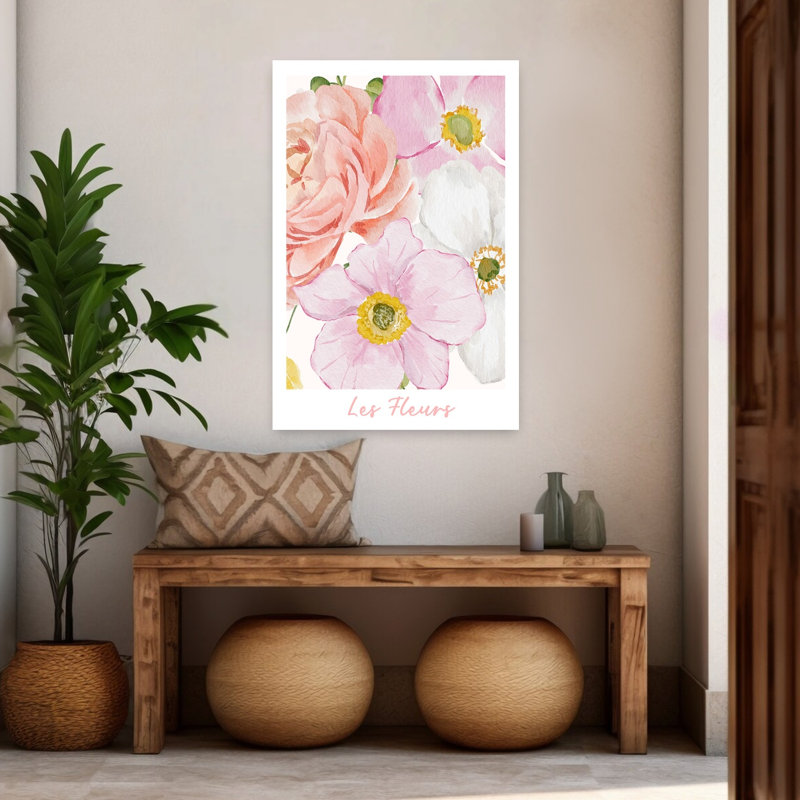 Doux pastel, fleurs délicates, art mural nature, H 48 po x l 32 po