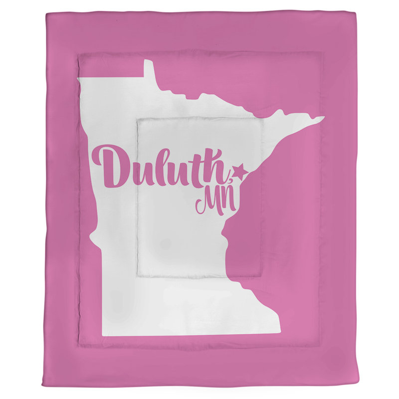 Duluth Modern & Contemporary Polyester Percale Comforter, Queen Comforter, Pink