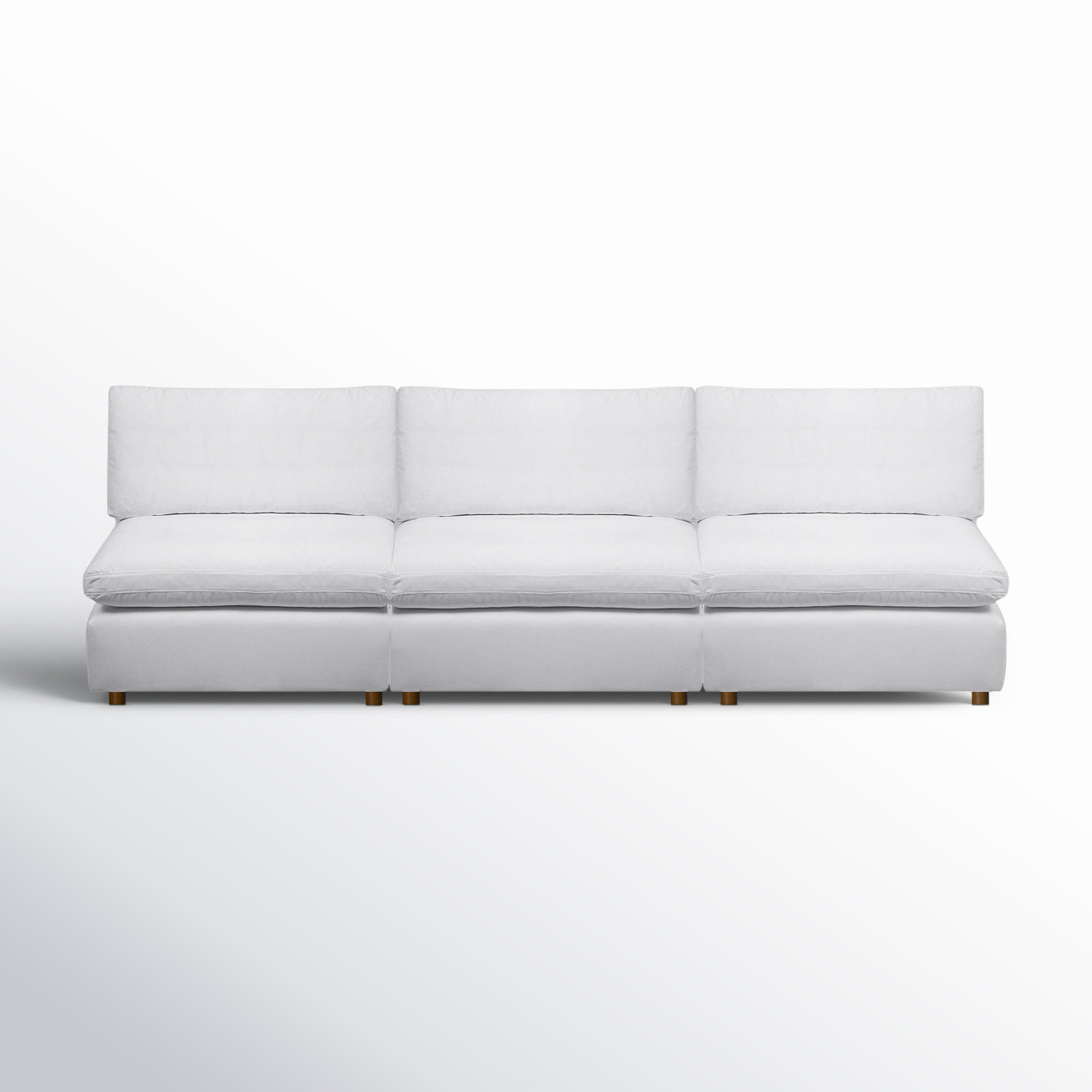 Jossa 113" Linen Modular Sofa, White
