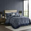 Literie bleu marine avec coussins - Design classique et facile à entretenir pour une chambre à coucher pratique 5 pièces dans un magnifique matériau cachemire durable-120944824-120944827
