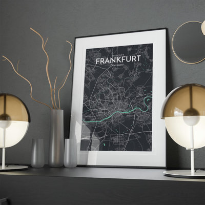 Carte de Francfort, impression graphique contrastée