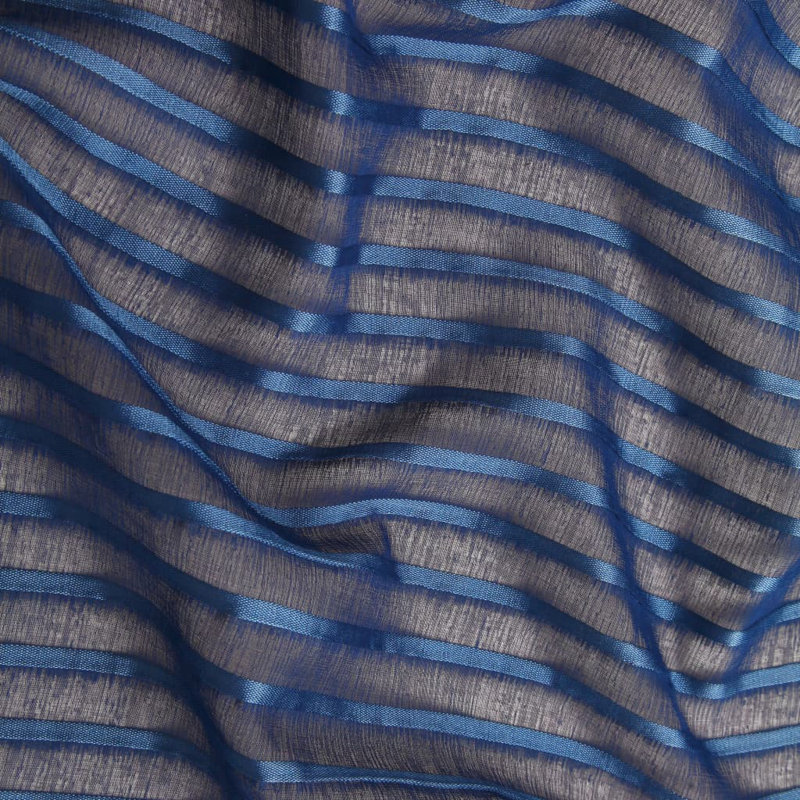 Cayden Semi Sheer Curtain Pair, Blue, Width 140cm x Drop 175cm