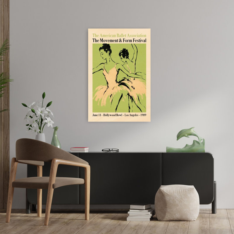Vintage Ballet Dancers Classic Elegant Vintage Wall Art Print, 36" H x 24" W
