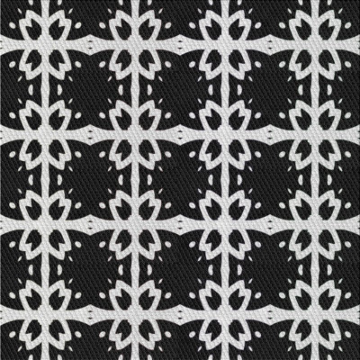 Tapis noir/blanc cassé à motifs