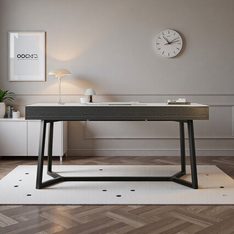 Bureau italien en pierre frittée minimaliste italien, H 29,5 po x l 70,9 po x P 23,6 po