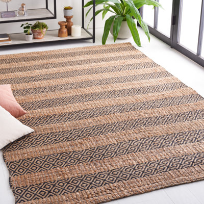 Tapis rayé en jute / coton à fibres naturelles Lexi-Amelia