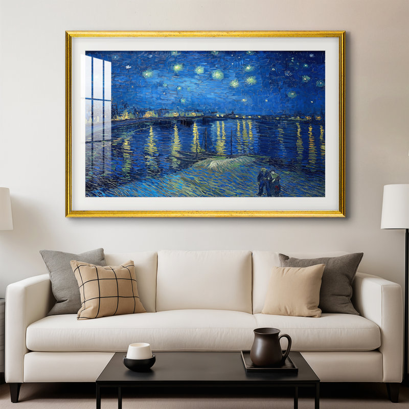 La Nuit étoilée sur le Rhône, 1888 - Vincent van Gogh - Reproduction encadrée sur mesure, 28 po x 40 po